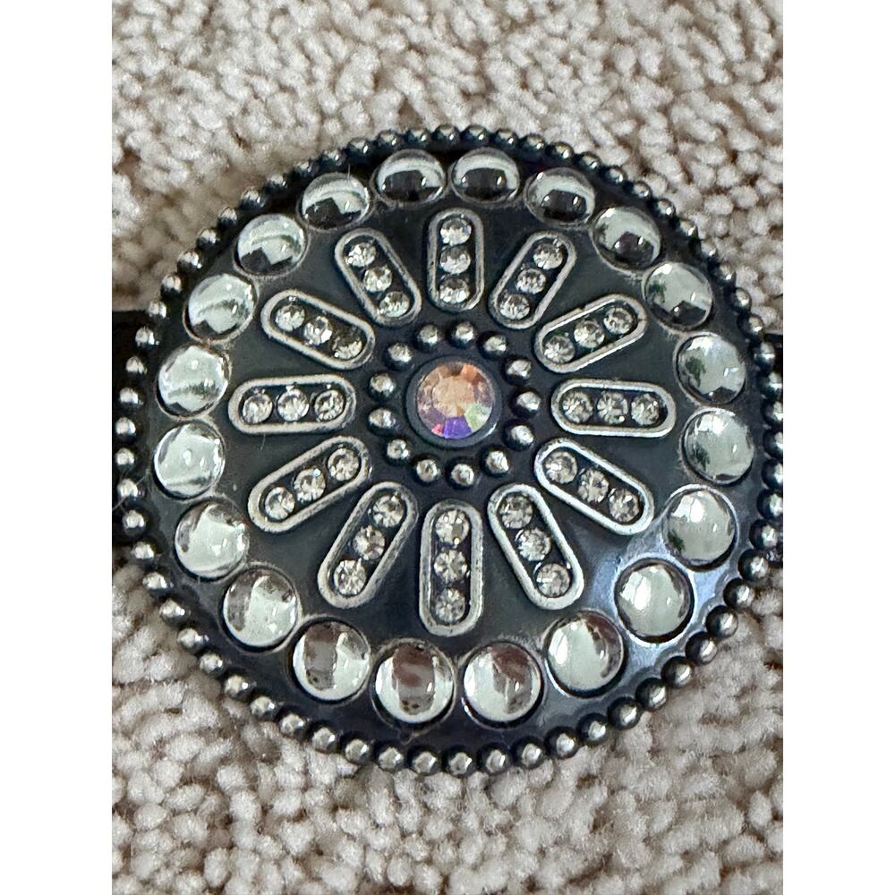 Tony Lama Women’s Black Leather Western Concho Rhinestone Belt C50353 - Picture 9 of 14